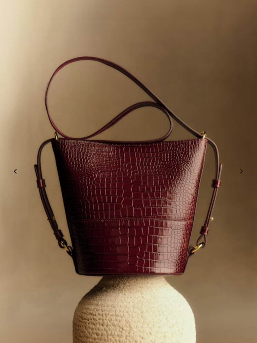 Sezane Gary Bag - Chocolate Crocodile Print